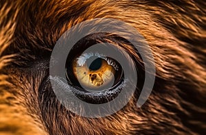 Bear eye closeup macro. Generate Ai