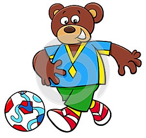Bear football player cartoon character