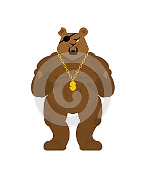 Bear gangster. Cool Beast. SWAG gangsta. Grizzly guy rapper