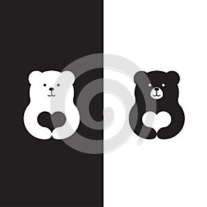 Bear Gradient Art Illustration Vector Template