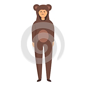 Bear halloween animal costume icon cartoon vector. Fancy mascot