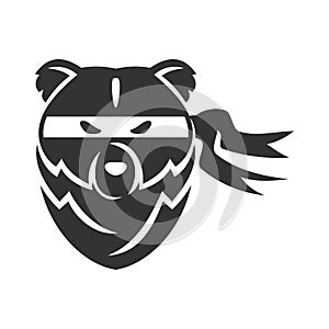 Bear head as ninja Icon Illustration Brand Identity