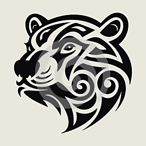 Bear Head In Celtic Symbol