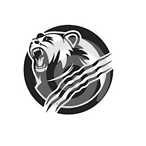 Bear head character logo vector