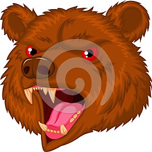 Bear head mascot cartoon character