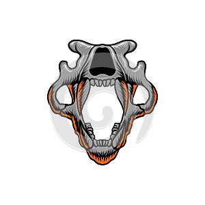 Bear head skull vector illustration