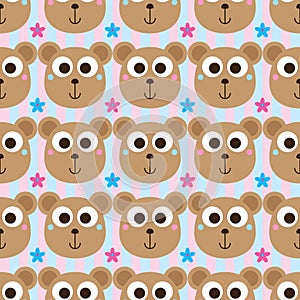 Bear head symmetry many seamless pattern