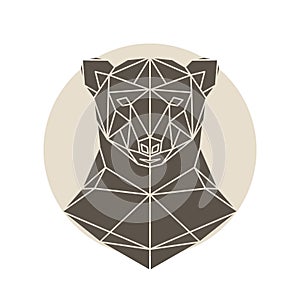 Bear head triangular icon