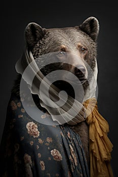 Bear in historical costume