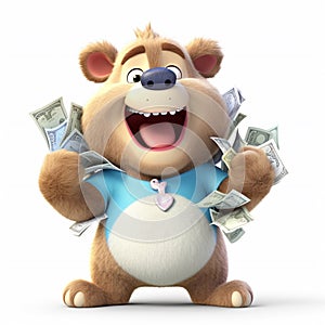 bear holding money