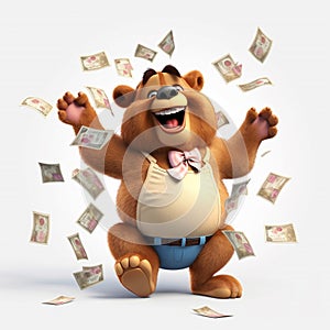 bear holding money