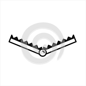 Bear Hunting Trap, Animal Snare, Beartrap. Flat Vector Icon illustration.