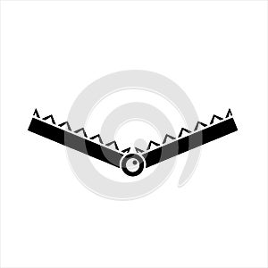 Bear Hunting Trap, Animal Snare, Beartrap. Flat Vector Icon illustration.