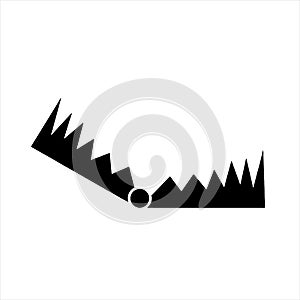 Bear Hunting Trap, Animal Snare, Beartrap. Flat Vector Icon illustration.