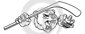 Bear Ice Hockey Player Animal Sports Mascot