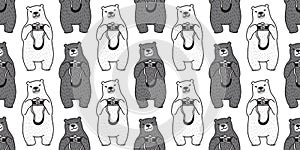 Bear isolated Polar Bear camera vector photography seamless pattern cartoon wallpaper background doodle