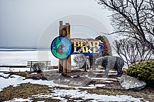 Bear lake michigan frozen in spring month of march