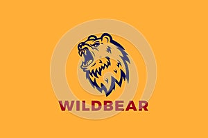 Bear Logo Head Abstract Aggressive Sports Emblem Mascot Vector Design