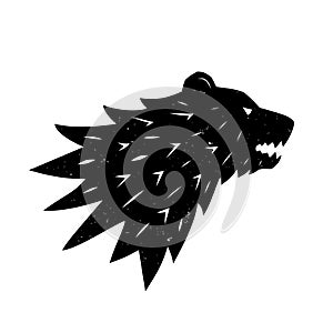 Bear logo. Heraldic logo. Bear head.