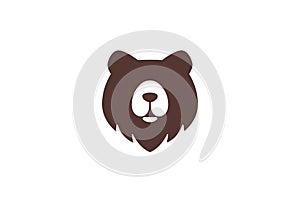 Bear Logo Symbol Design. Vector Logo Template. A modern outline of a bear head emblem as an organic and playful logomark. EPS10
