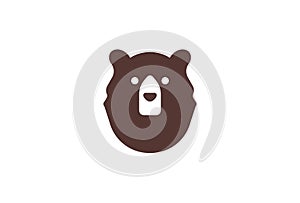 Bear Logo Symbol Design. Vector Logo Template. A modern outline of a bear head emblem as an organic and playful logomark. EPS10