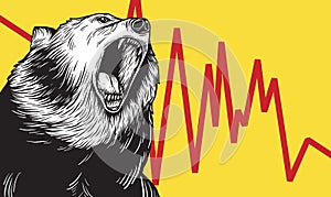 Bear Market Icon Symbol Vector Concept