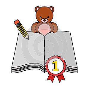 bear open book and pencil kid toys