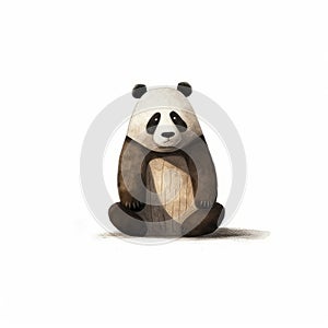 Bear Panda Art: Minimalist Ink Wash Illustration By Jan Stettman