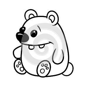 Bear parody caricature animal character illustration coloring page