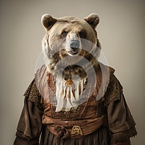 Bear In Period Clothing: A Quirky Twist On Traditional Bavarian Fashion