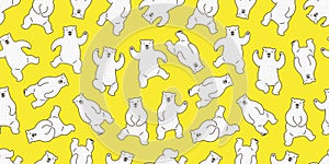 Bear seamless pattern vector polar bear isolated teddy dance wallpaper background
