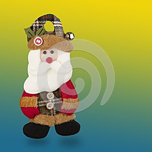 Bear-shaped rag doll used to decorate Christmas tree