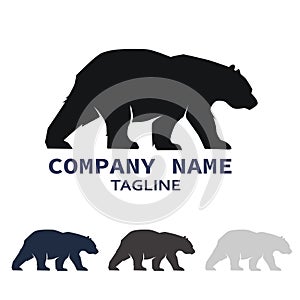 Bear Silhouette Design Vector Logo