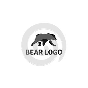 Simple black Bear silhouette logo design