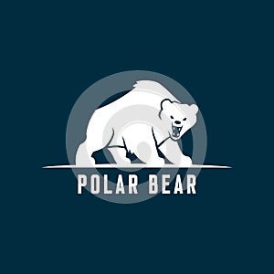 Bear silhouette. Polar bear cut out icon.