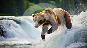 bear with splash of water generated by AI tool