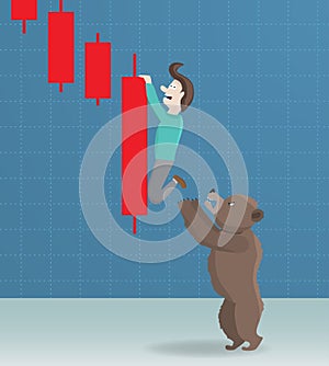 Bear and stock market decline.