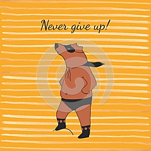 Bear super hero illustration in vector.