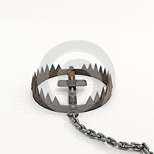Bear trap isolated on white