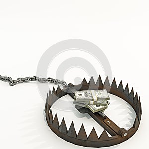 Bear trap isolated on white