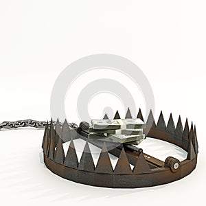 Bear trap isolated on white