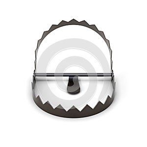 Bear trap isolated on a white background. 3d rendering