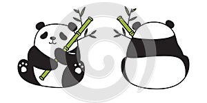 Bear vector panda icon polar bear bamboo food logo teddy cartoon character symbol illustration doodle