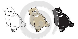 Bear vector polar bear icon sleeping cartoon character teddy logo illustration doodle