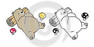 Bear vector Polar Bear mushroom sleeping character cartoon illustration icon logo doodle