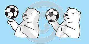 Bear vector polar Bear soccer football cartoon character icon logo fifa illustration symbol doodle white