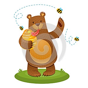 The bear is very fond of honey