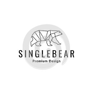 Bear walk line minimalist logo symbol icon vector graphic design illustration idea creative