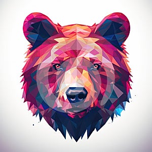 Bear On White Background Logo. Generative AI