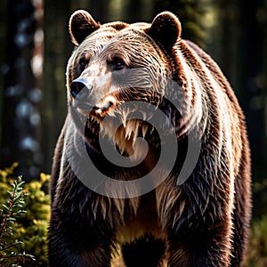 Bear wild animal living in nature, part of ecosystem